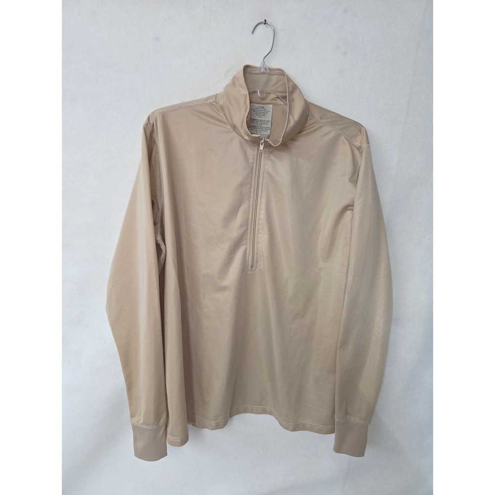 US Military Issue Tan Heat Retentive Sleeping Shirt Quarter Zip XL 8415008902103